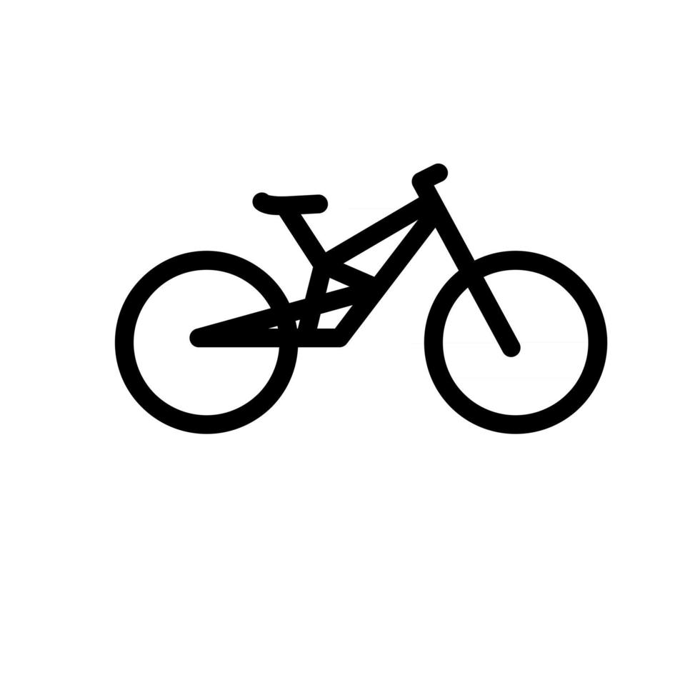 Diseño plano del ejemplo del icono del vector del esquema de la línea de la bici simple