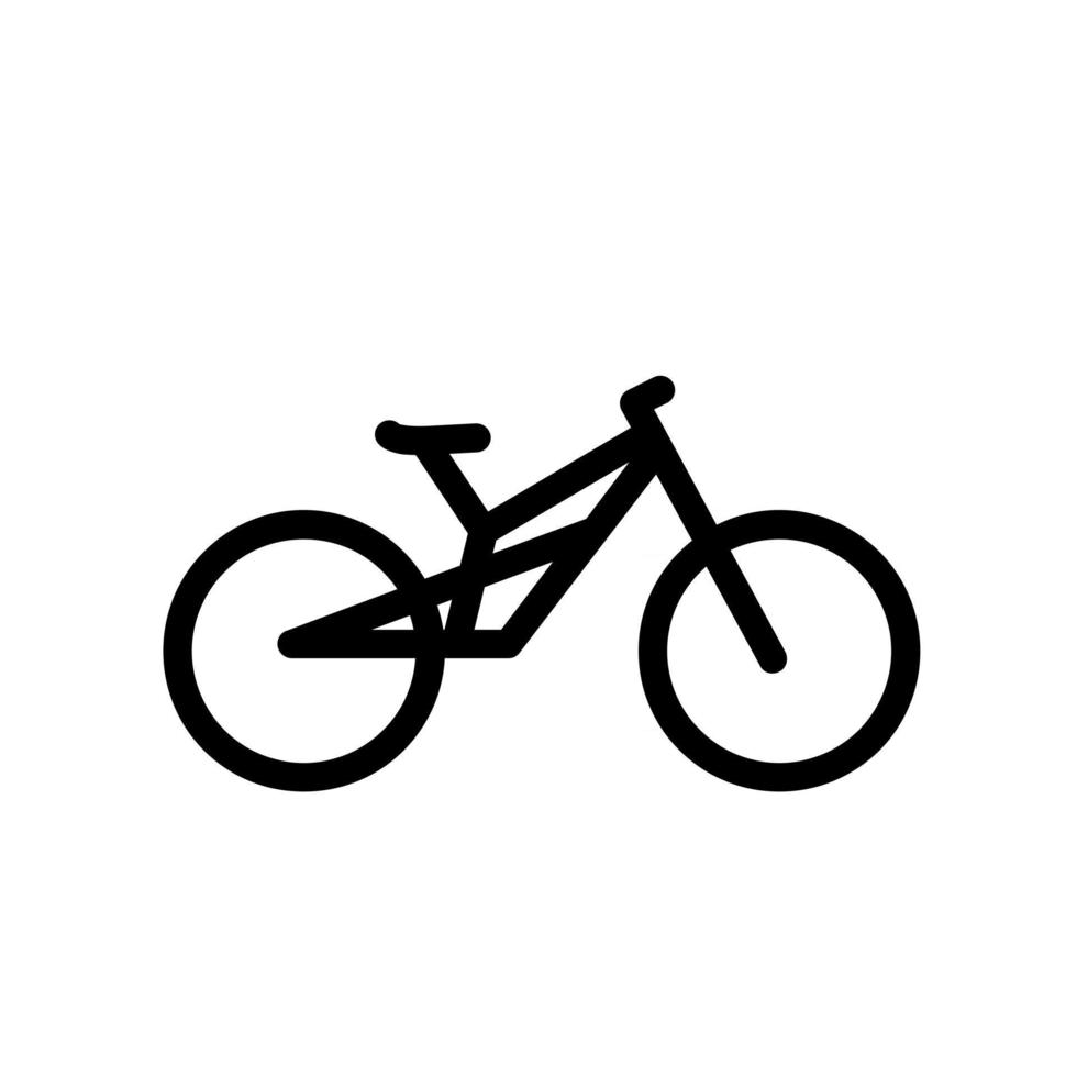 Diseño plano del ejemplo del icono del vector del esquema de la línea de la bici simple