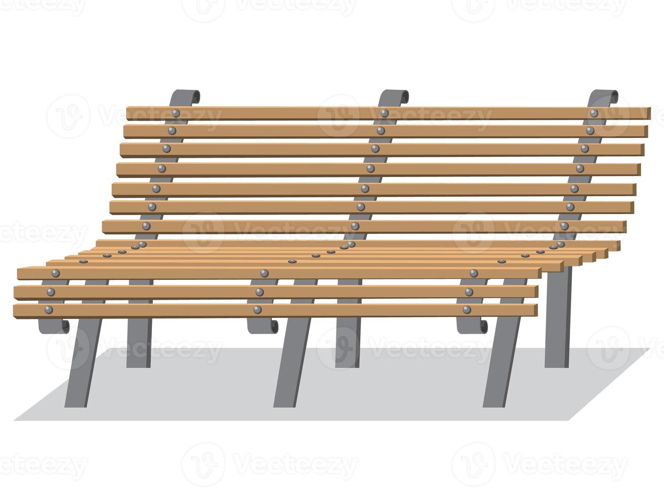 Cartoon bench isolated on white Background photo