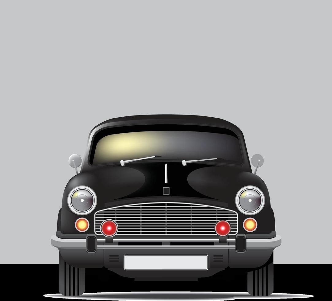 Black Ambassador Car Front view vector