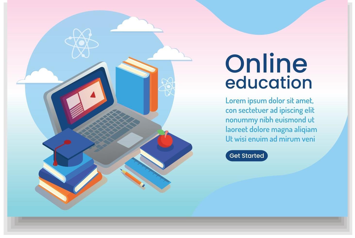 online education website design vector
