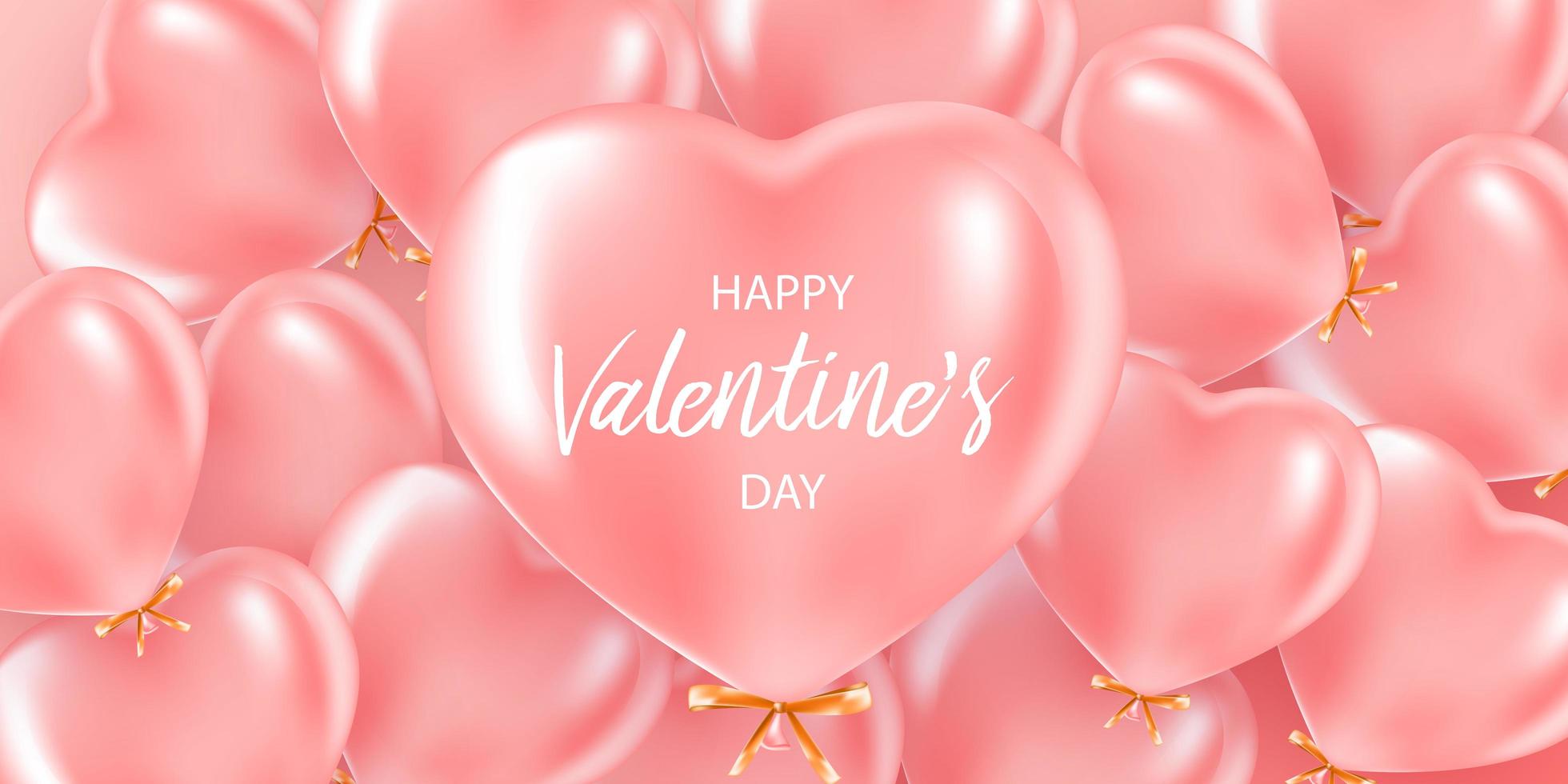 Festive banner with pink helium balloons vector