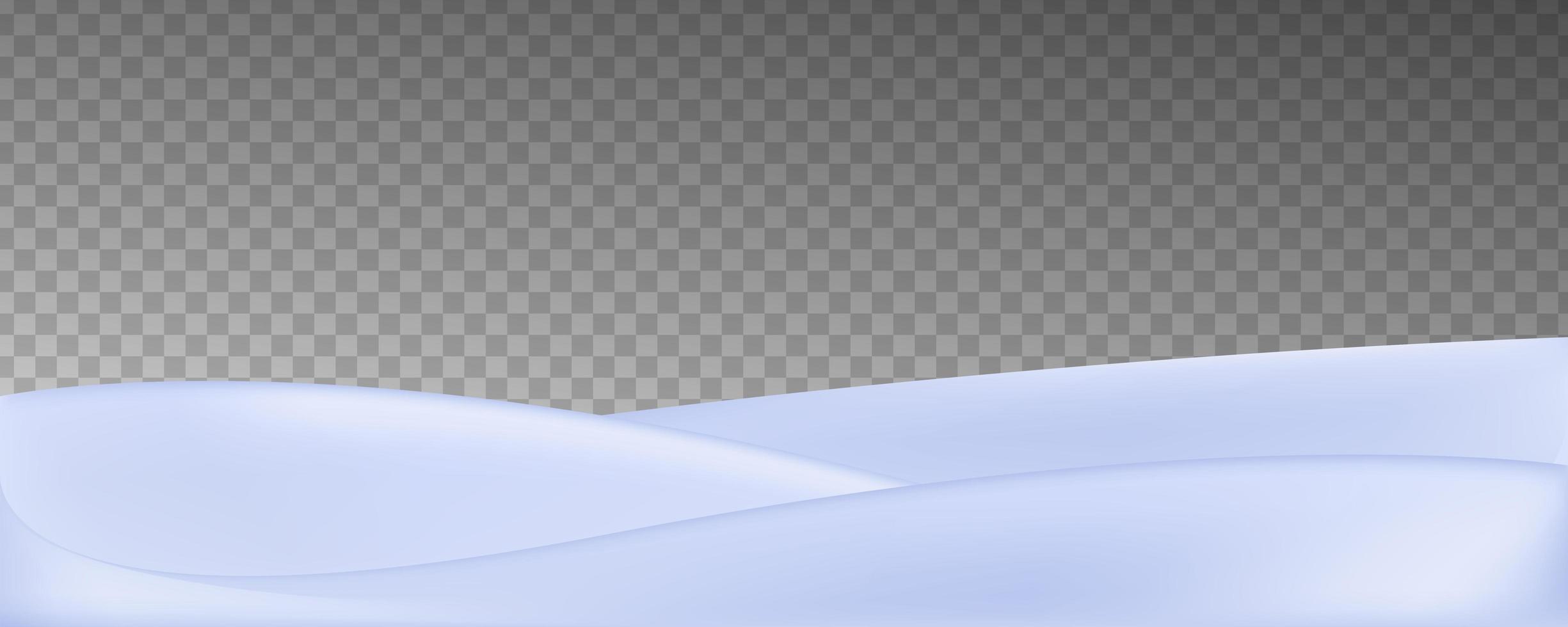 Vector realistic snow field isolated on transparent background