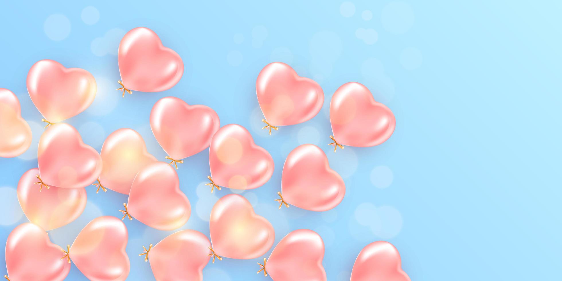 Festive banner with pink helium balloons vector