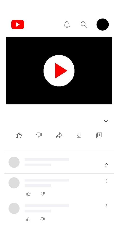 Youtube page mobile vector