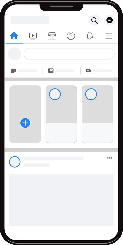 Social media mobile page template vector