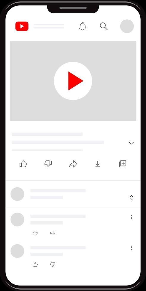 Youtube mobile page vector