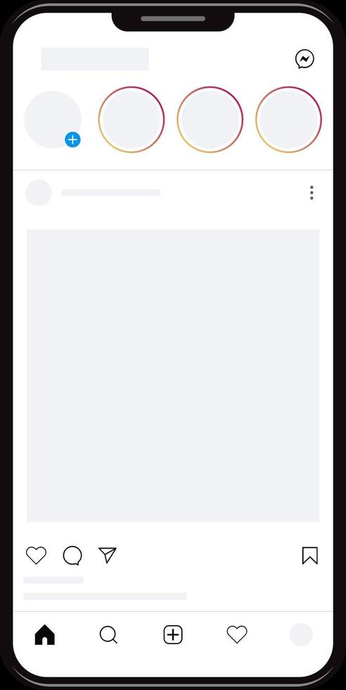 Social media mobile page template vector