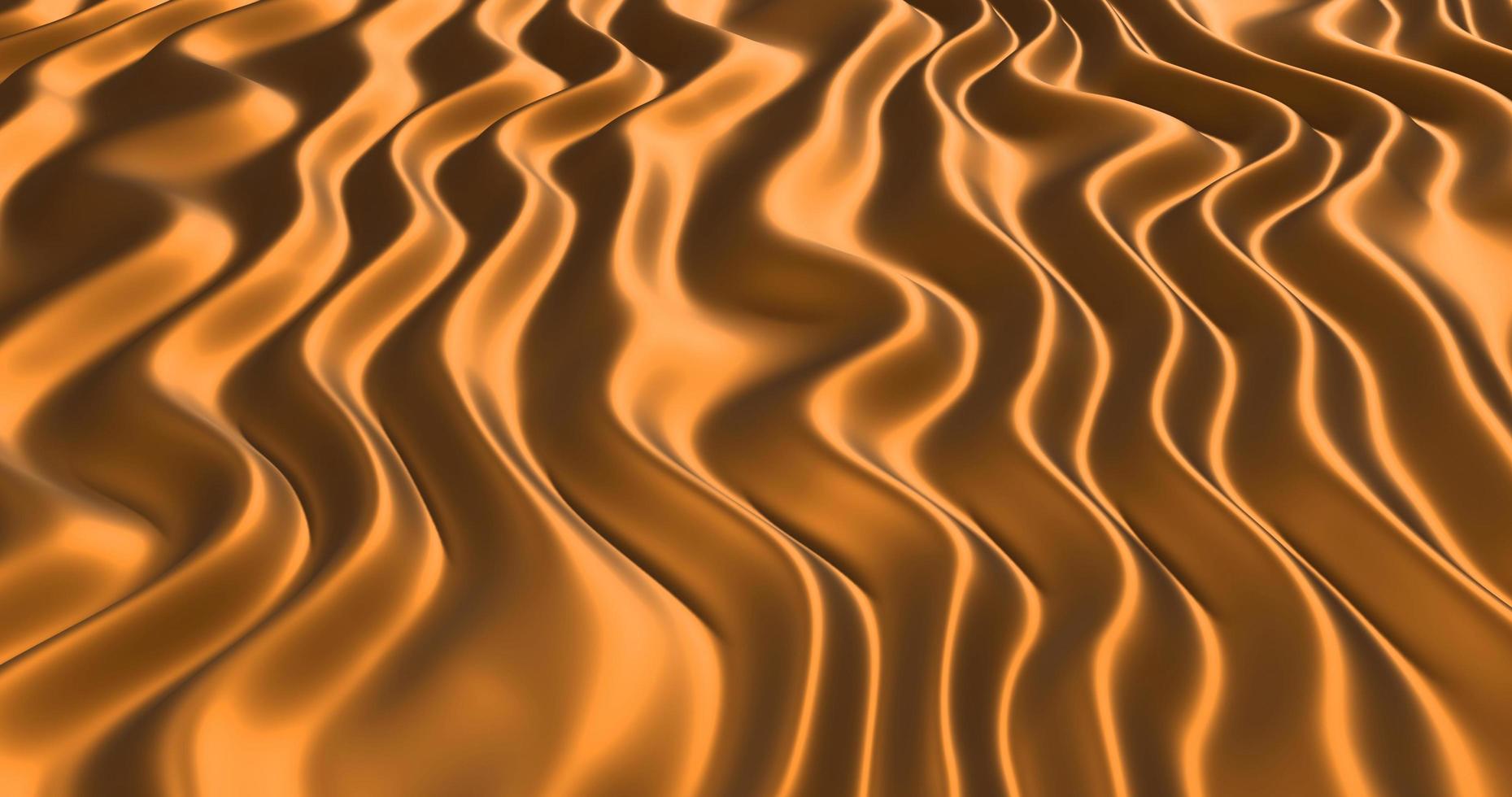 Rippled gold silk background 3d rendering photo