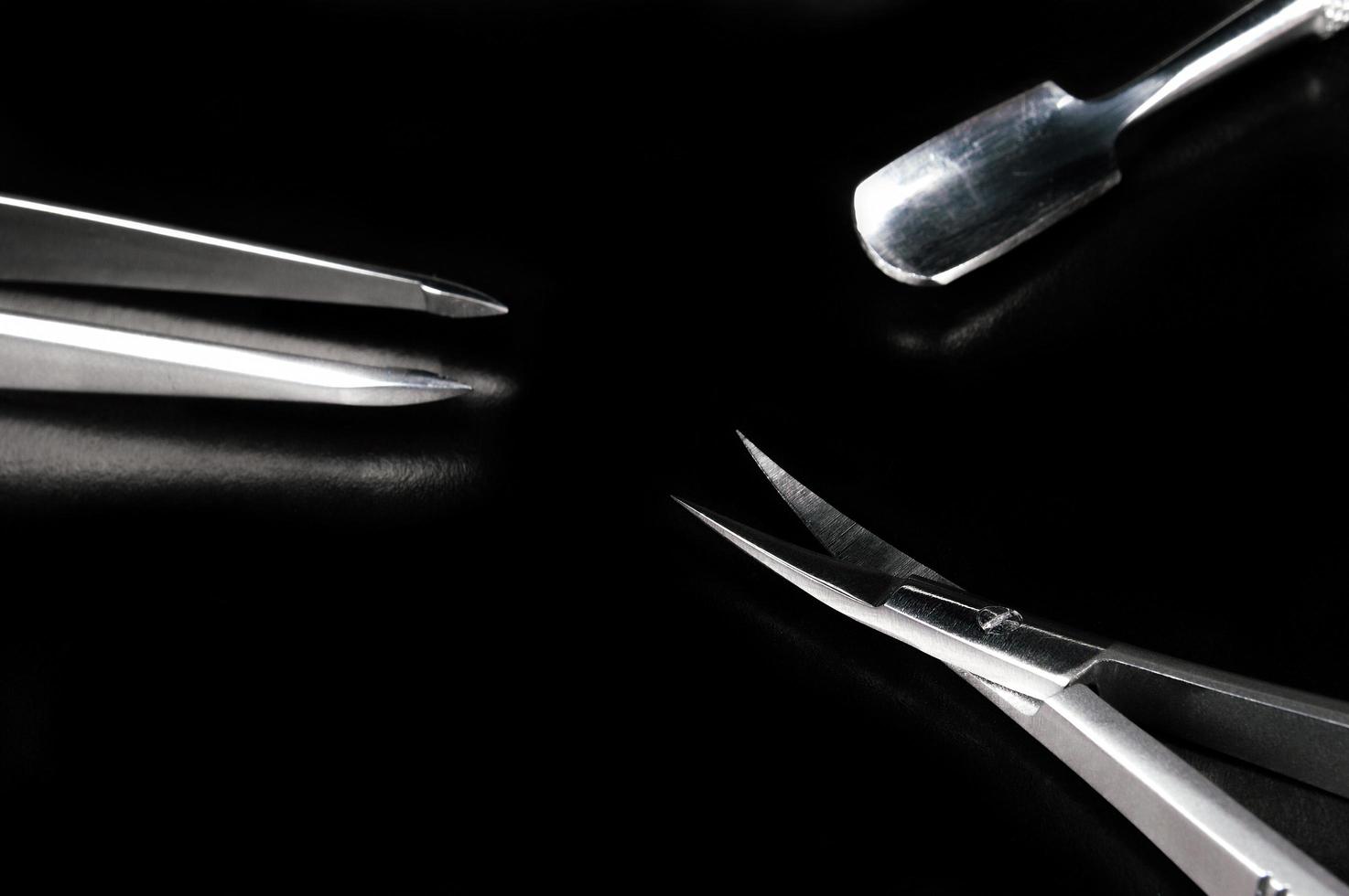 A set of cosmetic tools for manicure and pedicure closeup photo
