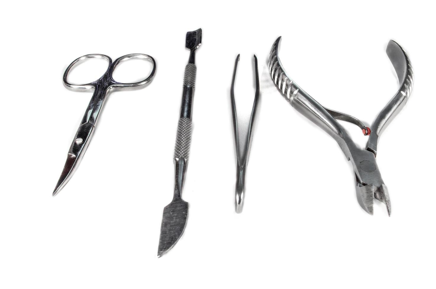 A set of cosmetic tools for manicure and pedicure closeup photo