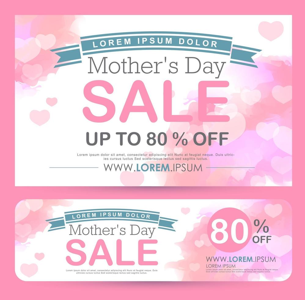 Mother day sale discount banner template promotion vector