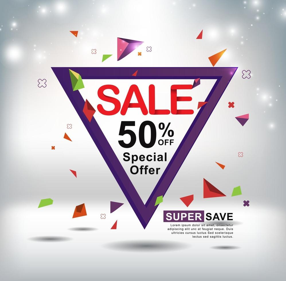 Sale discount banner template promotion vector