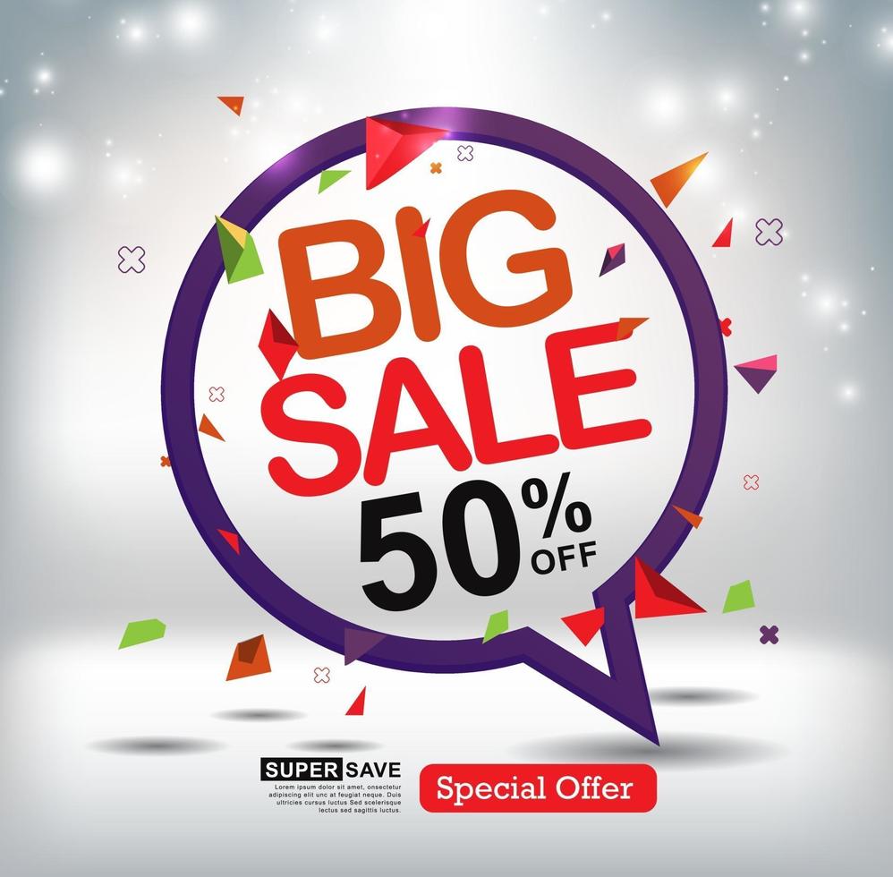 Sale discount banner template promotion vector