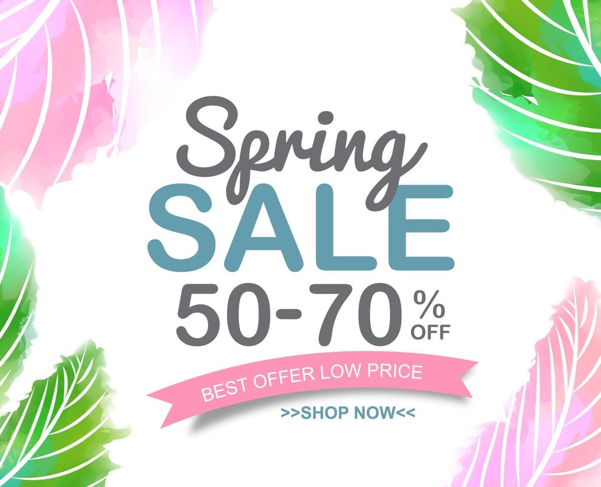 Spring sale discount banner template promotion vector