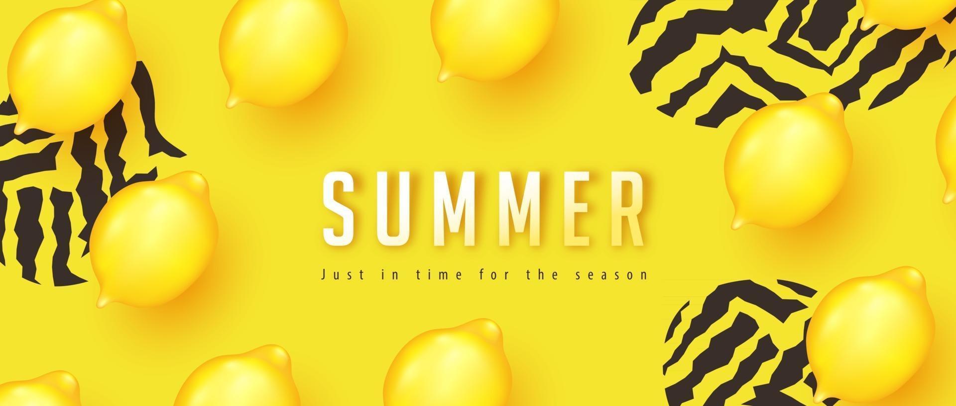 banner de diseño de fondo de verano amarillo vector