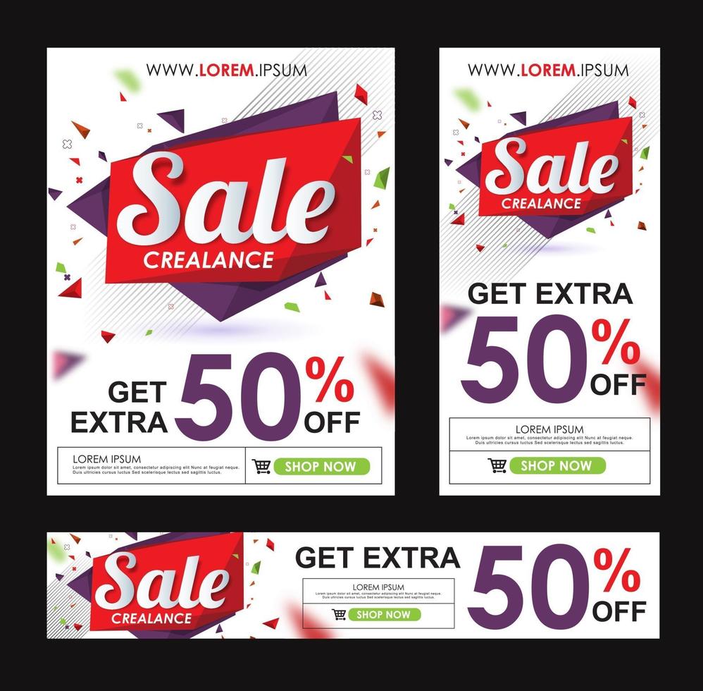 sale discount banner template promotion vector