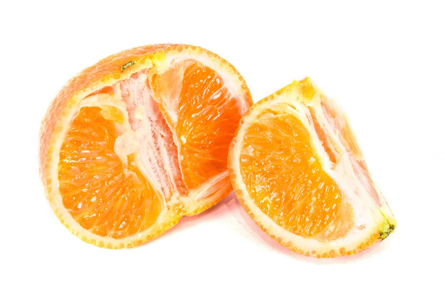 Orange mandarins tangerine peel or mandarin slice isolated on white background photo