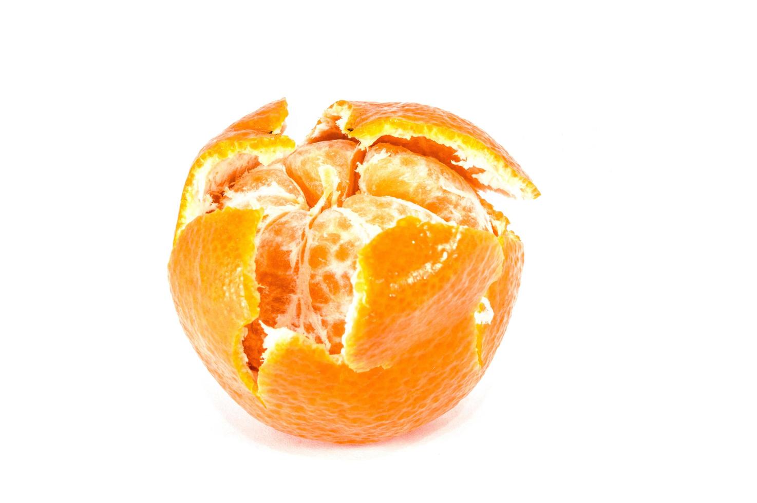 Orange mandarins tangerine peel or mandarin slice isolated on white background photo