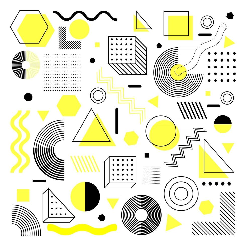 Halftone geometric shapes vector