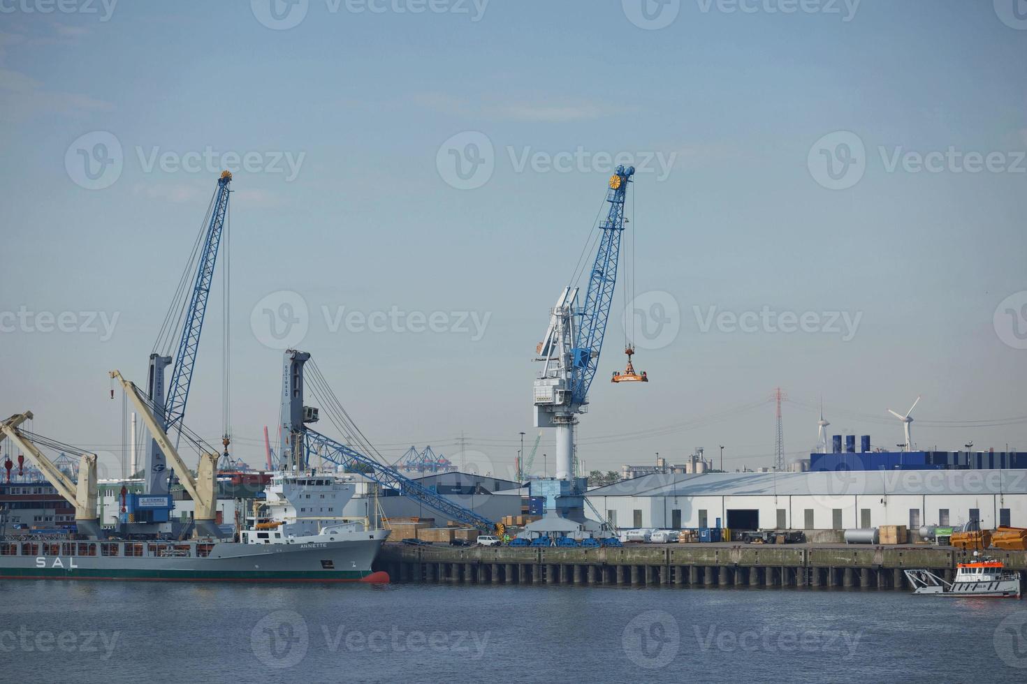 Port of Hamburg on the river Elbe, Germany photo