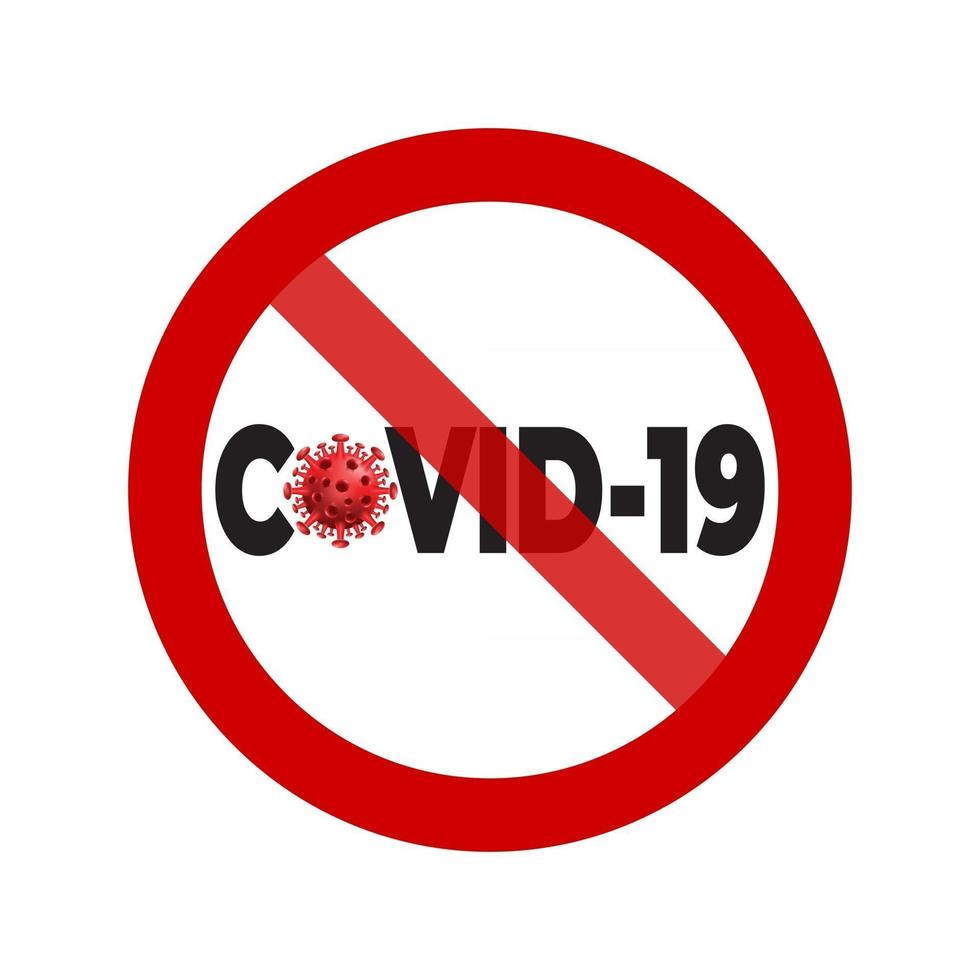 Stop Coronavirus Red Sign vector