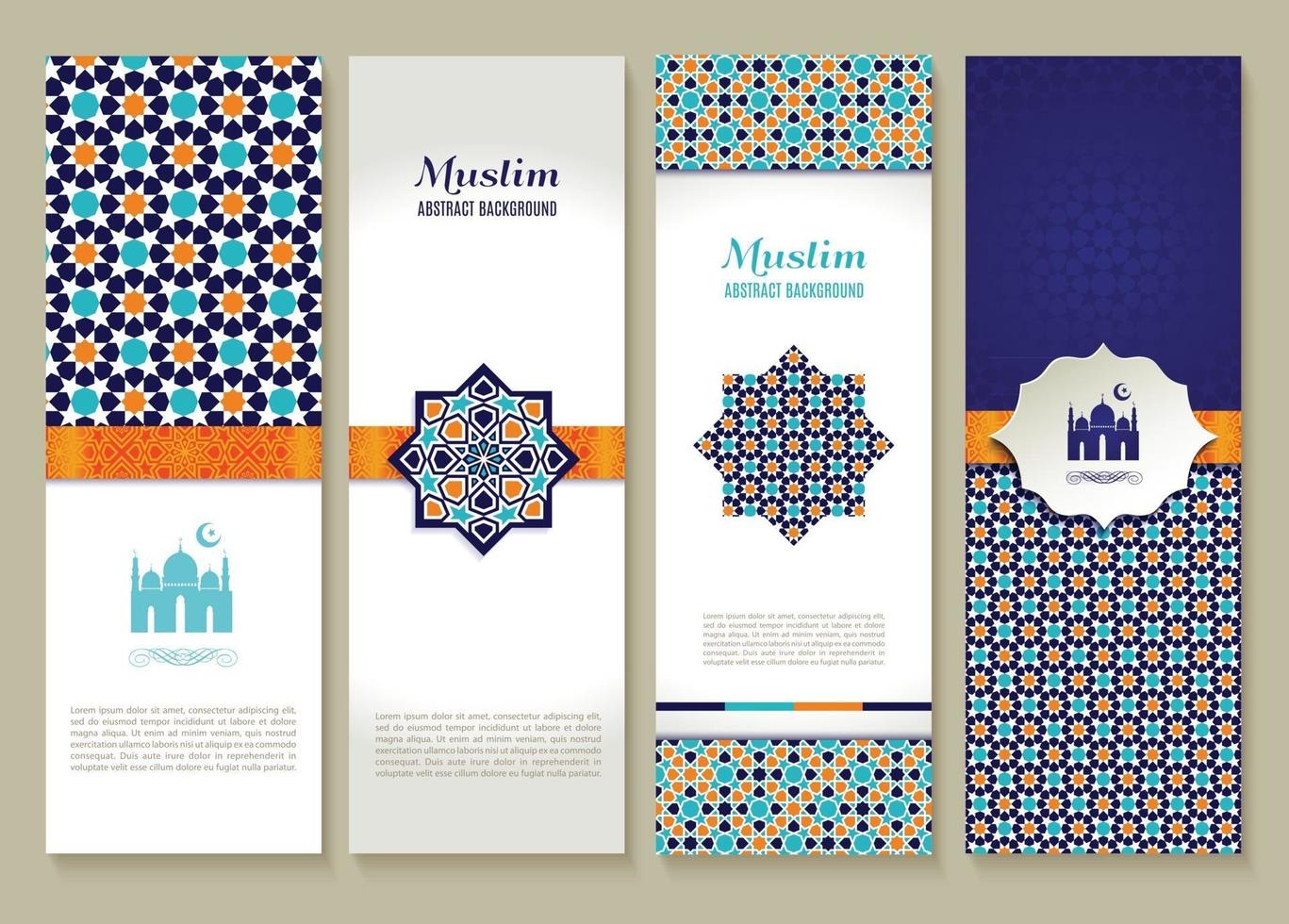 Banners set of ethnic design. Religion abstract set of layout. vector