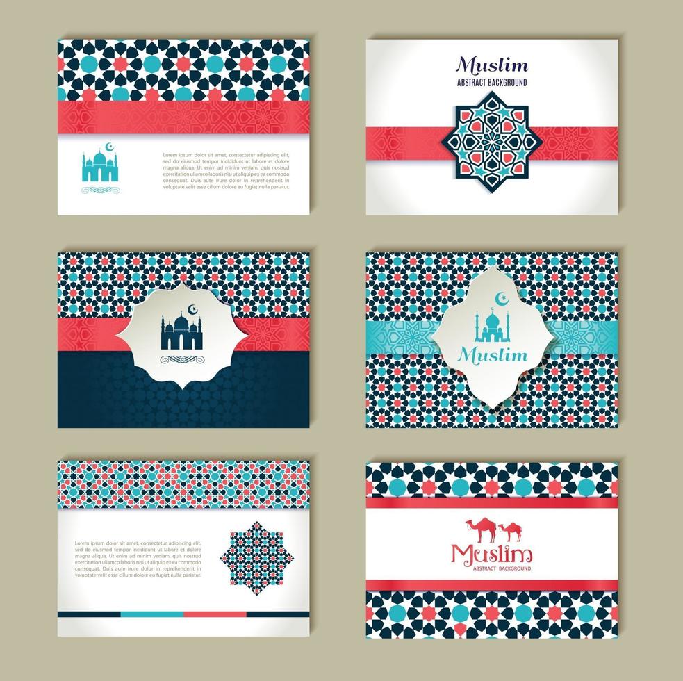 conjunto de banners de diseño étnico. religión resumen conjunto de diseño. vector