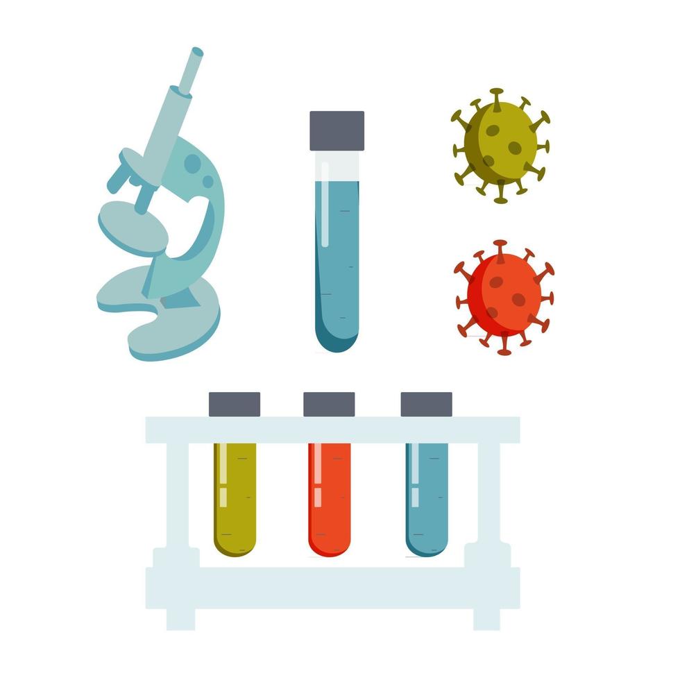 Medical chemical equipment set vector