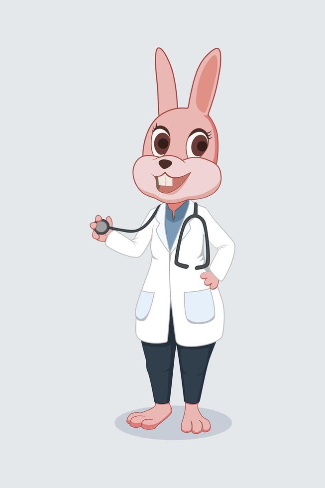 Doctor bunny character design vector