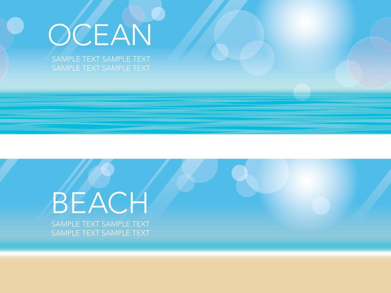 Seamless Vector Summer Background Set With Sandy Beach And Blue Sky And The Ocean