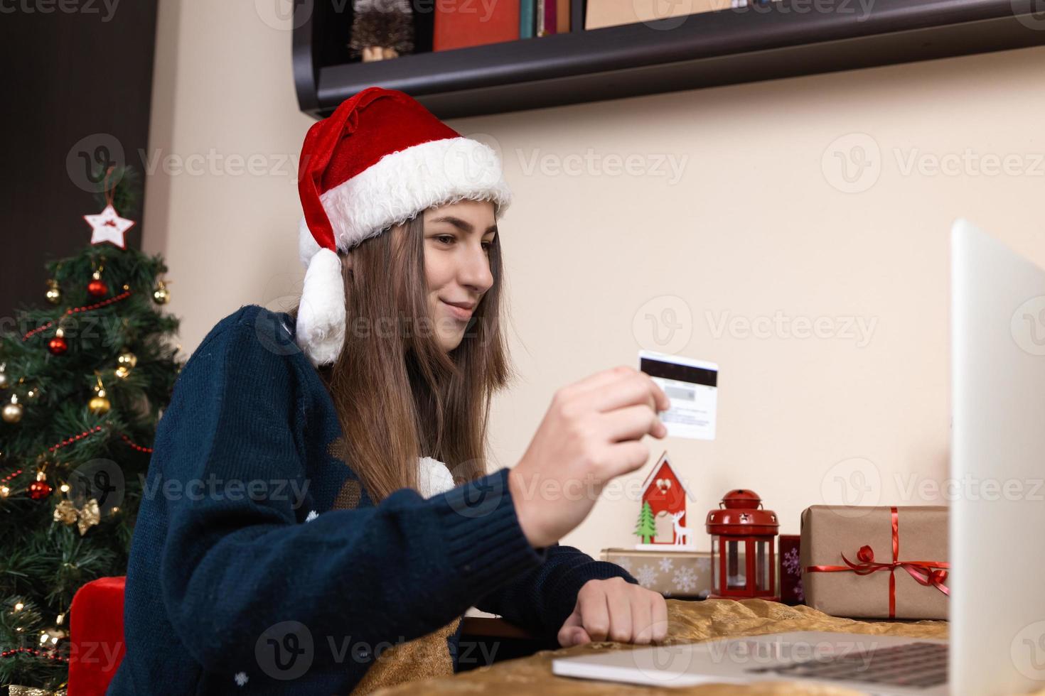 navidad las compras en línea foto