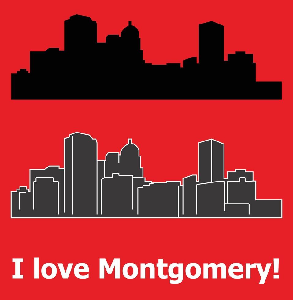 silueta de la ciudad de montgomery alabama vector