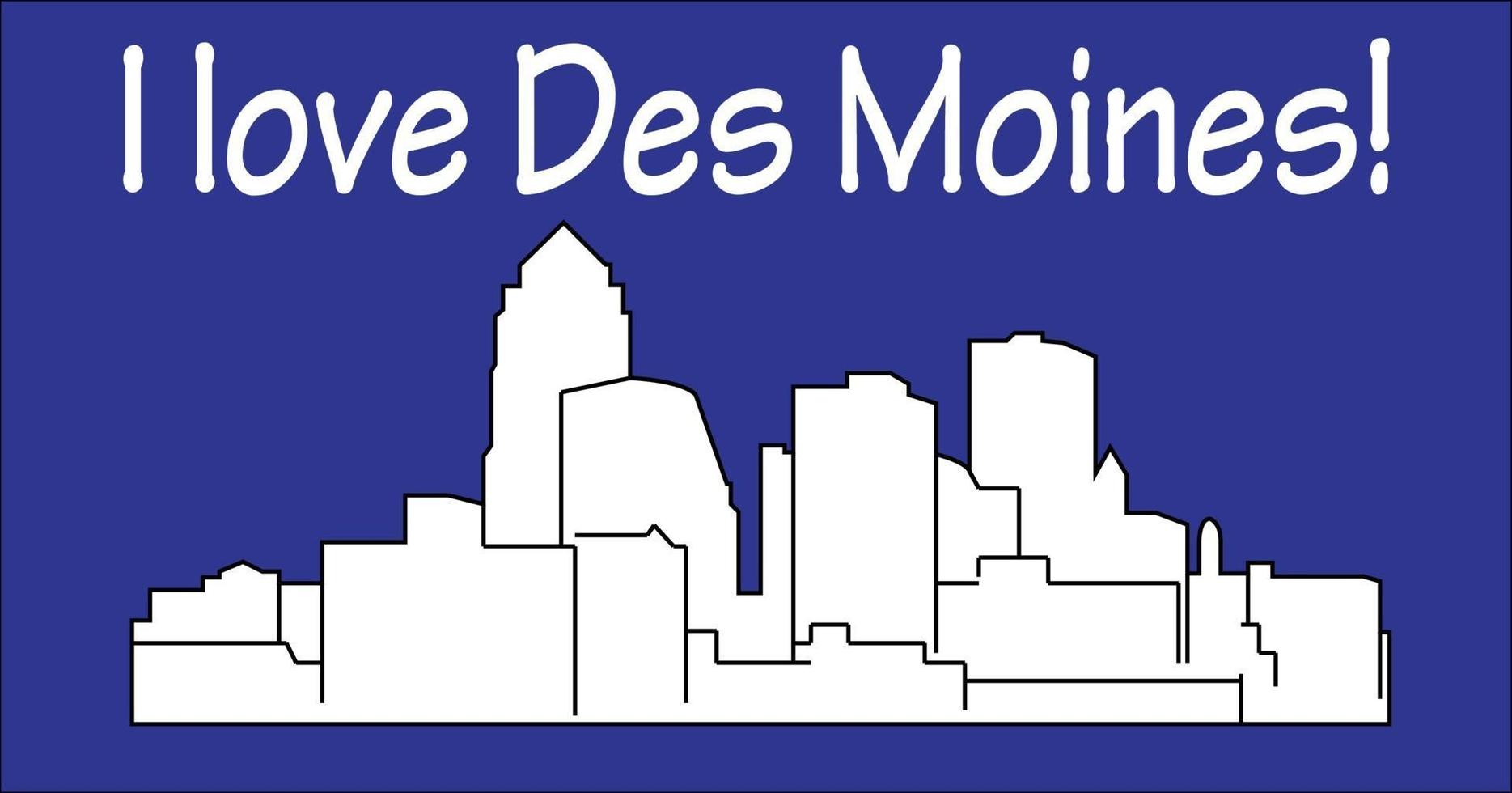 Iowa Des Moines vector