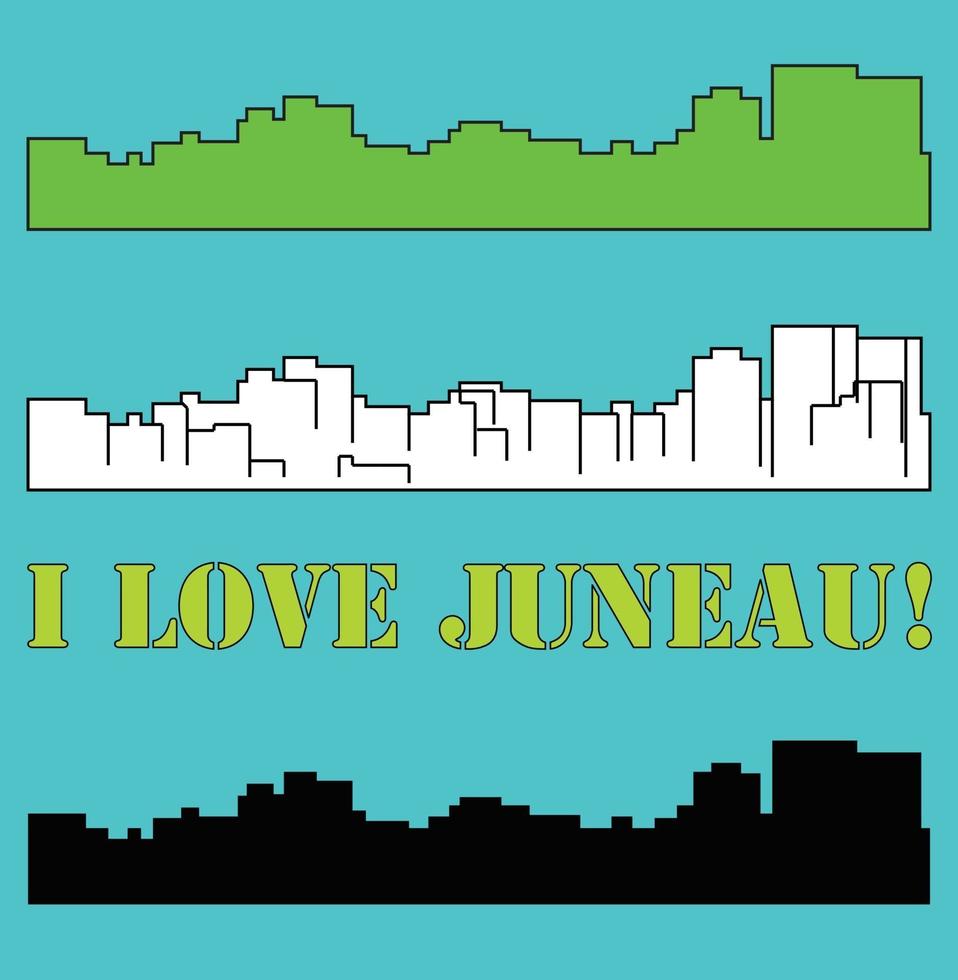Juneau Alaska city silhouette vector