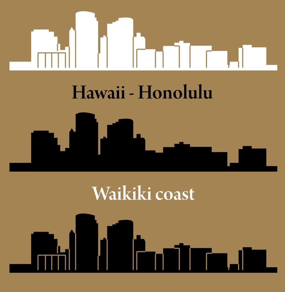Honolulu Waikiki Hawaii vector
