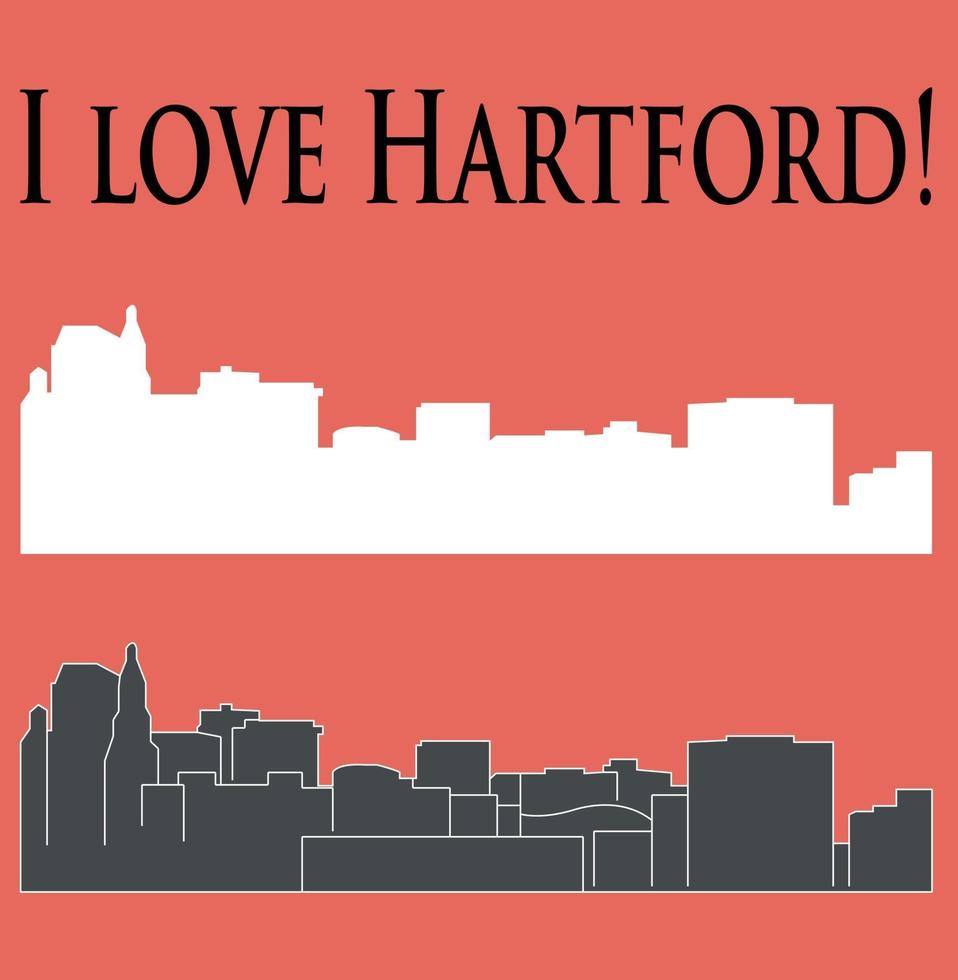 Hartford Connecticut city silhouette vector