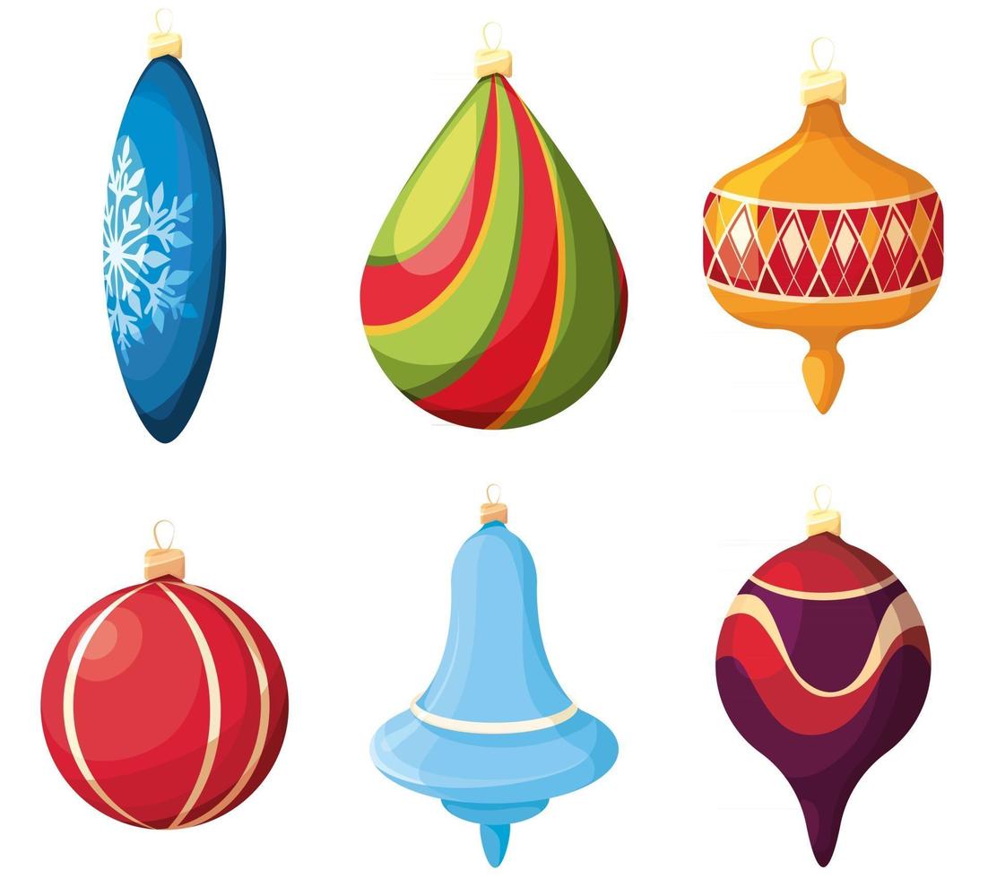 Set of Christmas tree toys vector