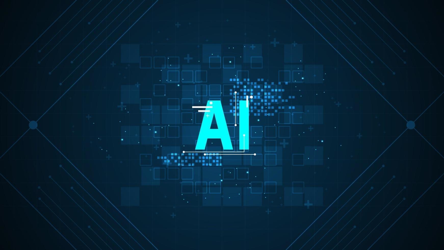 AI intelligent operating system on a dark blue background vector