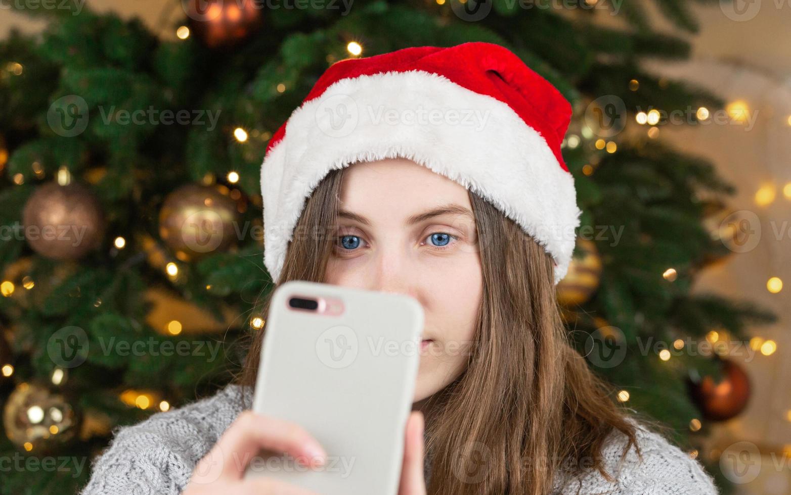 disfrutando del ambiente navideño foto