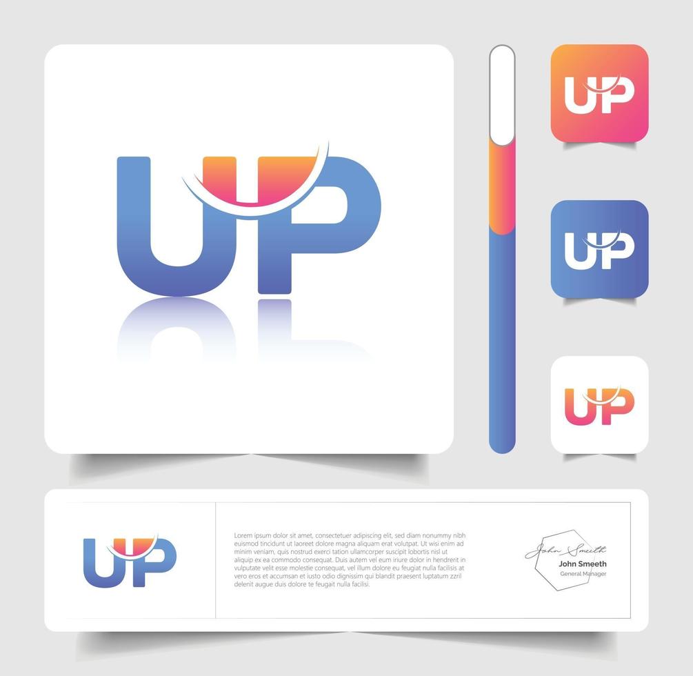 letter up professional logo design vector