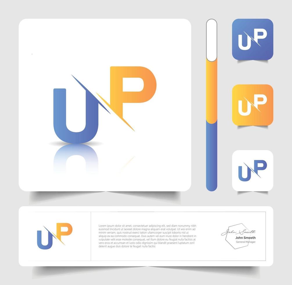 modern up cut style logo design vector