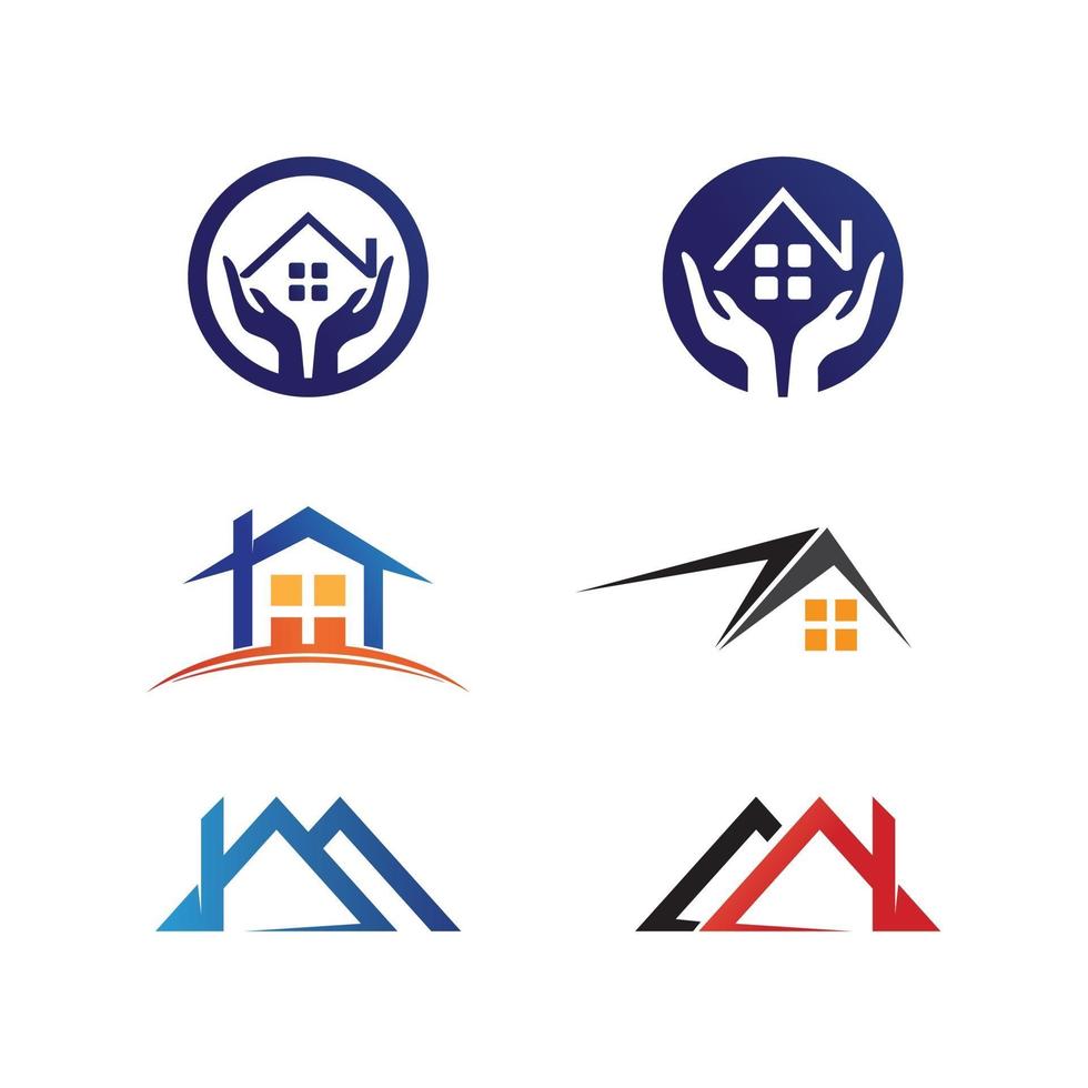 diseño de logotipo de casa, arquitectura y construcción, propiedad de diseño, quedarse en casa vector