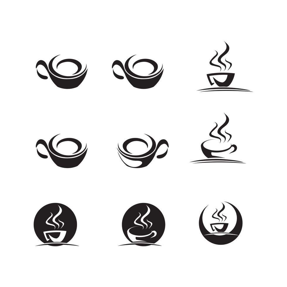 Coffee bean icon, hot drinks vector