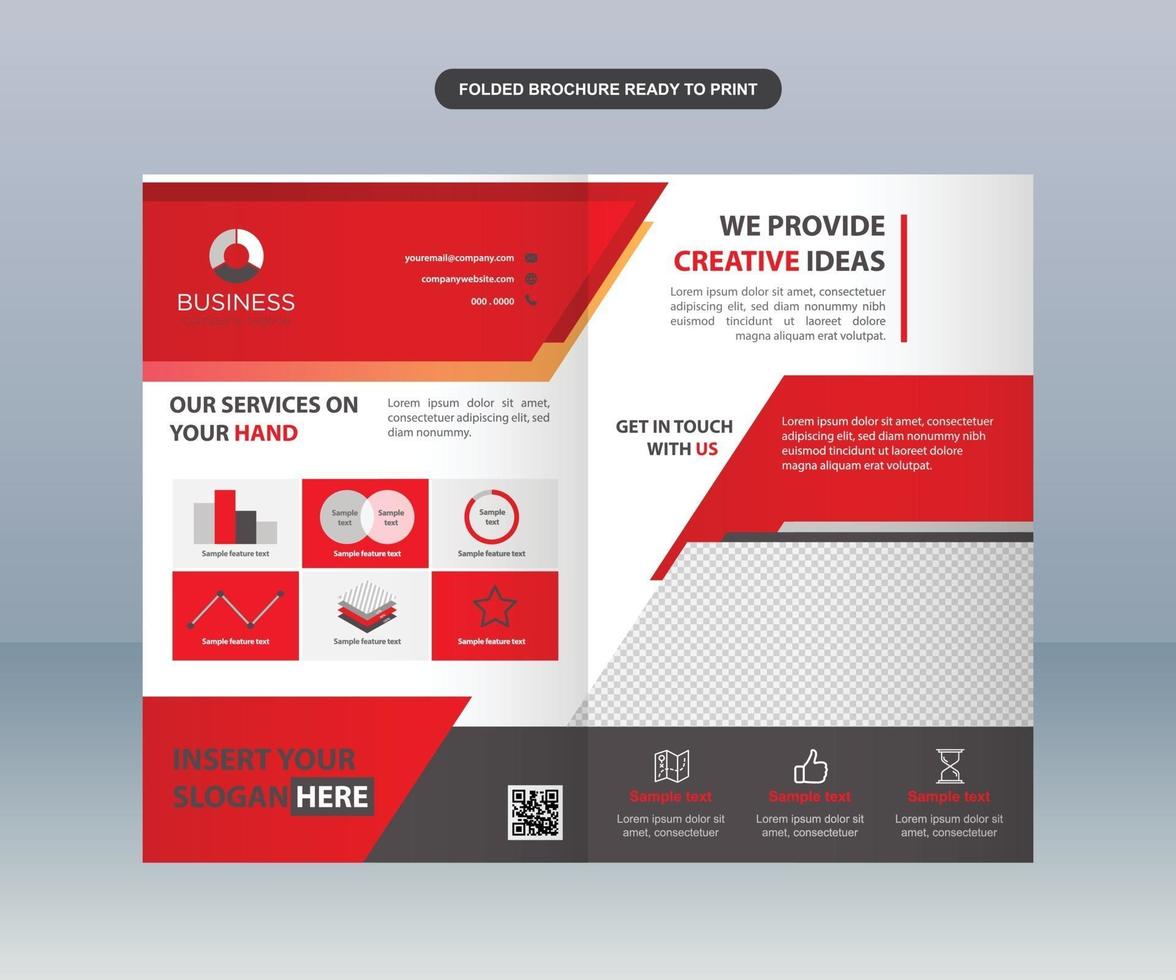 Modern Red Business Brochure Template vector