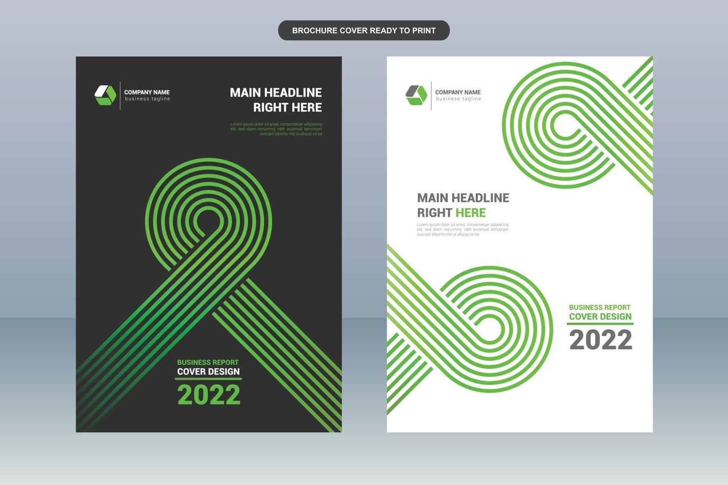 Rounded Green Line Business Book Cover vector