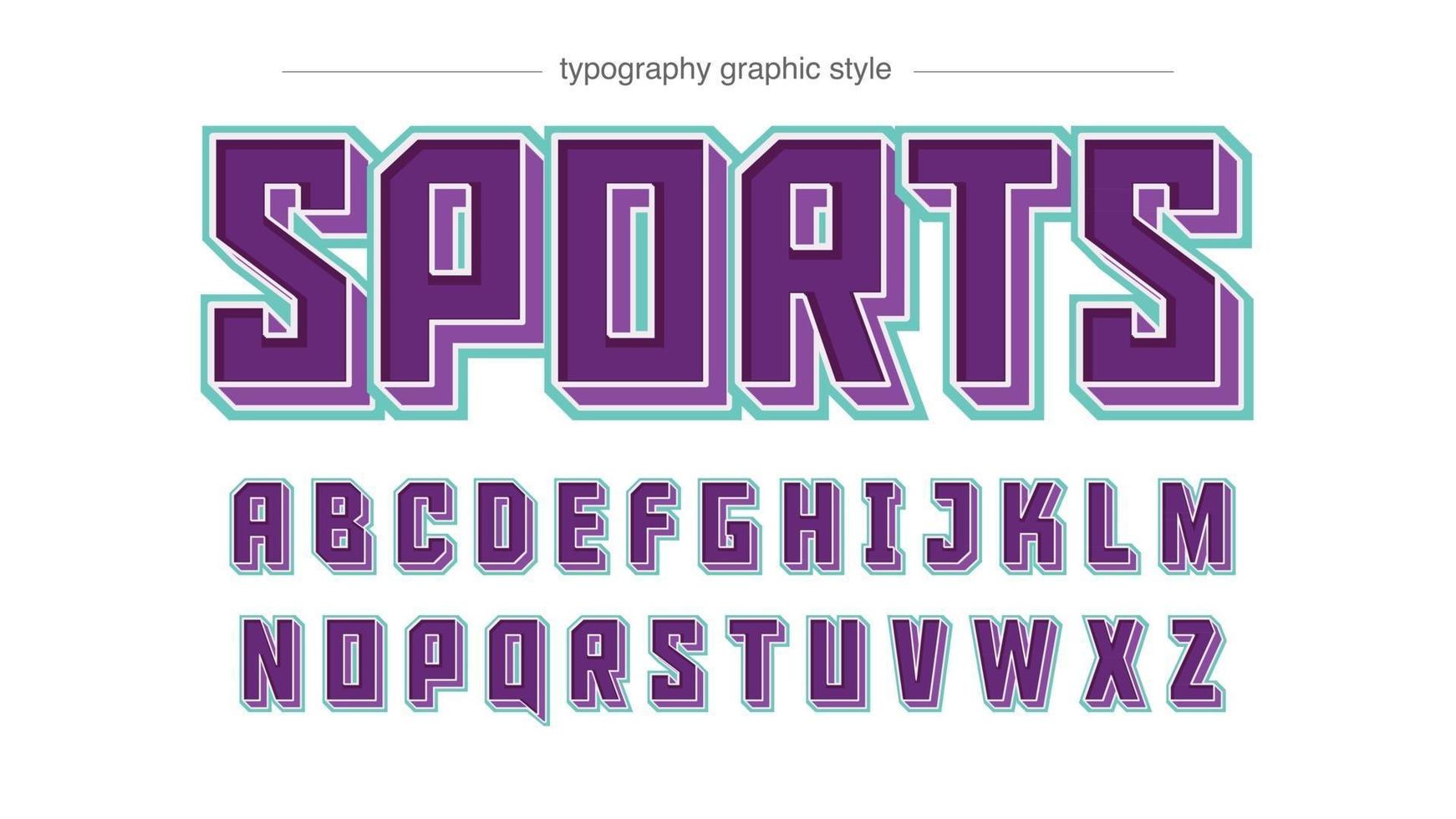 Purple 3D Gaming Squared Typography vector