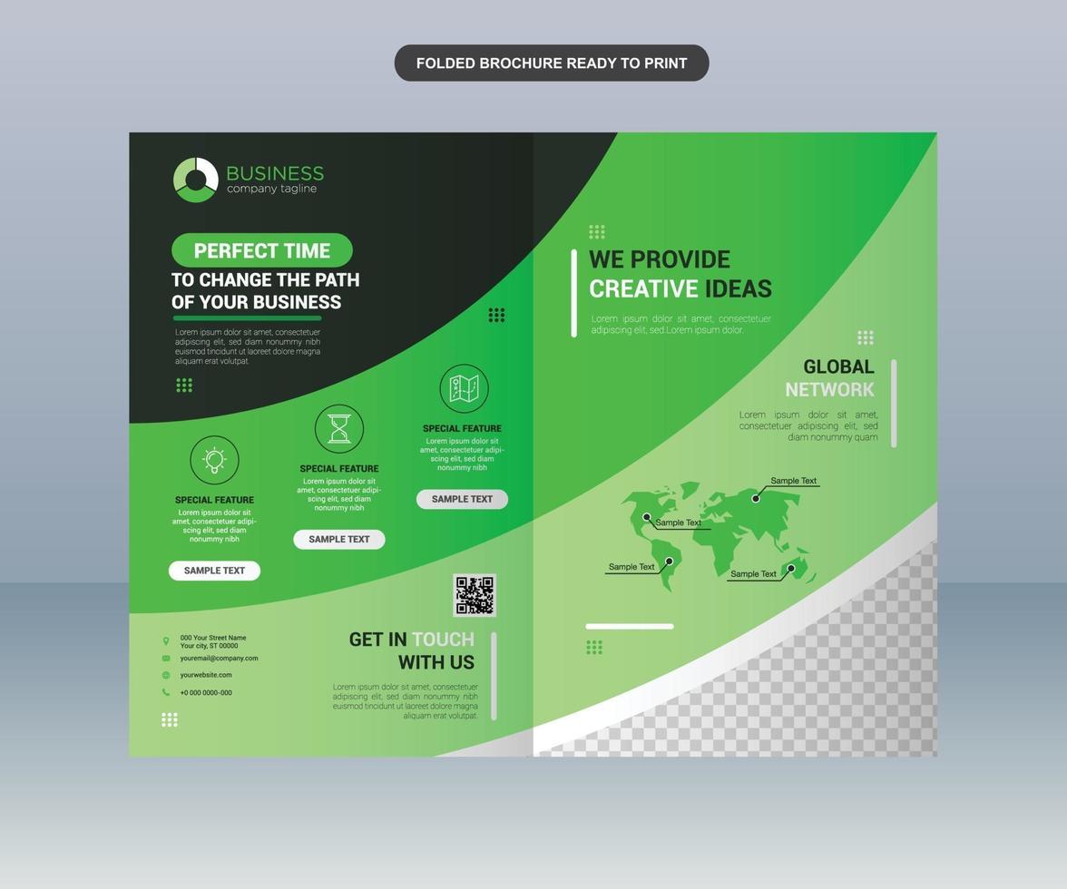 Plantilla de folleto comercial moderno círculo verde vector