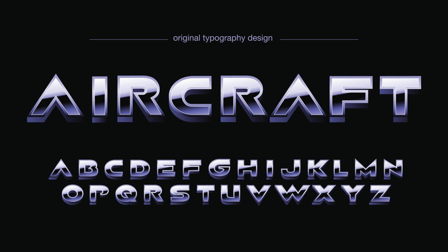 Bright Chrome Metallic Modern Typography vector