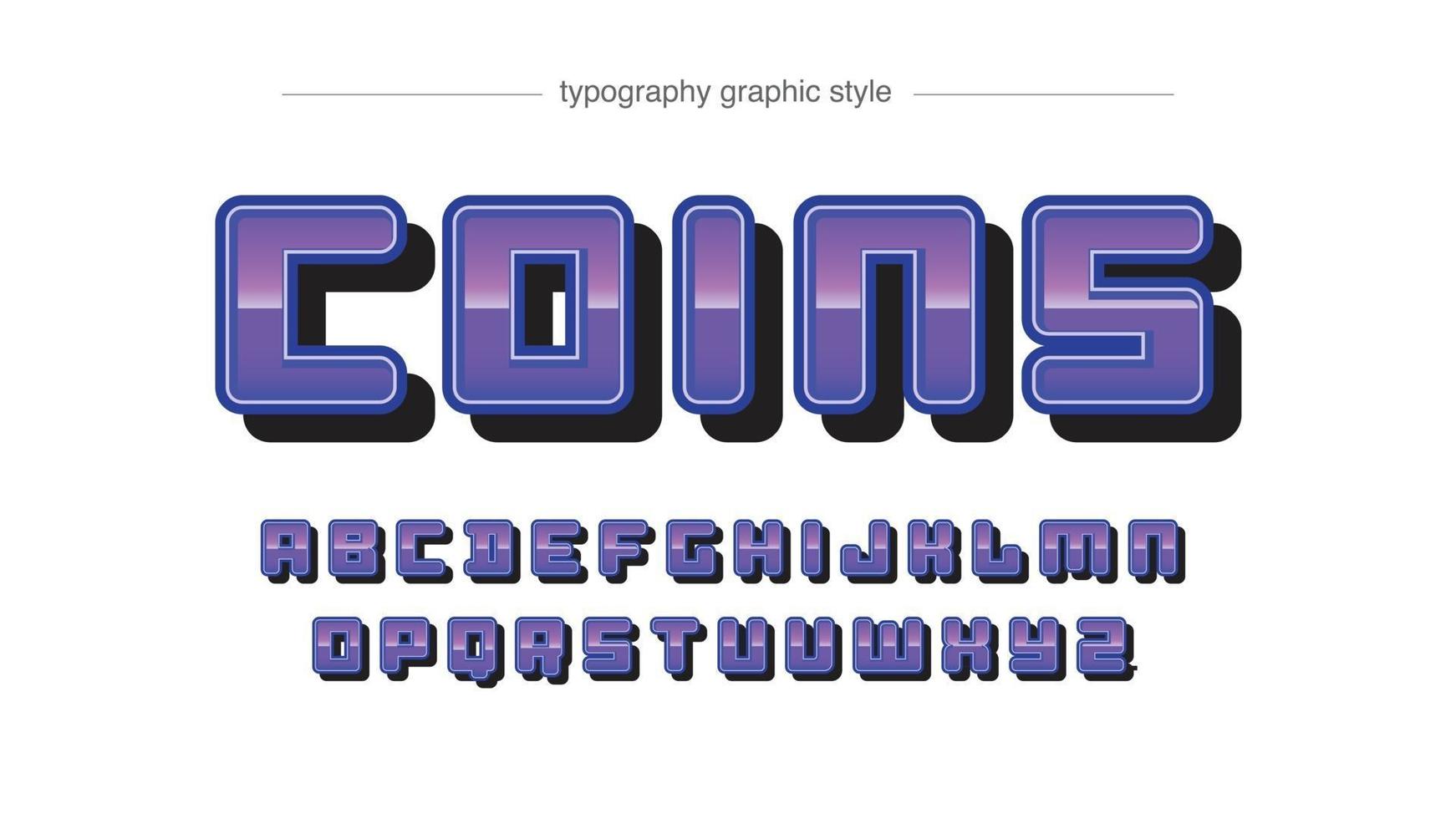 Rounded Purple Chrome Typography vector